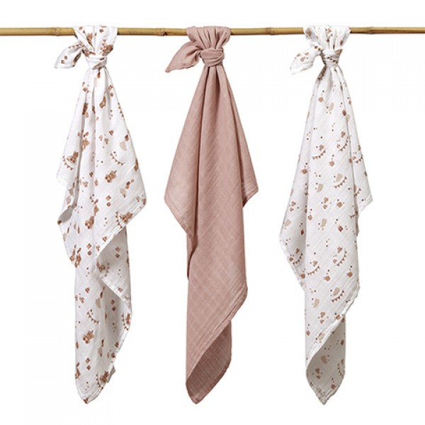 Muslin diaper set SUPER SOFT (3 pcs.) 348/18-Gultas veļa un piederumi-bebis.lv