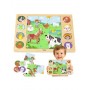Wooden Puzzle Guess the Shadow - Farm Puzzle 17 pieces-Rotaļlietas-bebis.lv