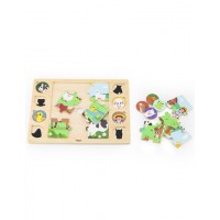 Wooden Puzzle Guess the Shadow - Farm Puzzle 17 pieces