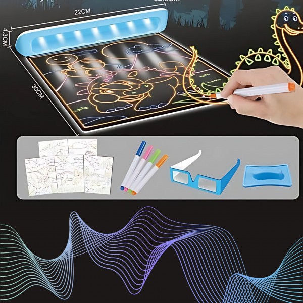 Magic 3D LED zīmēšanas tāfele 53354-Rotaļlietas-bebis.lv