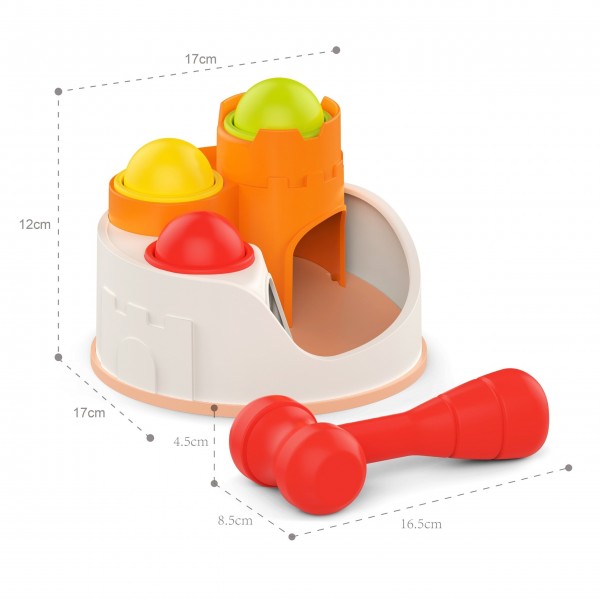 WOOPIE Punch Lock Balls Hammer Educational Toy 12m+-MAZUĻIEM (~0-5 gadi)-bebis.lv