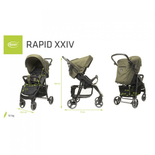 Коляска RAPID mokka (XXIV)-Детские коляски и принадлежности-bebis.lv
