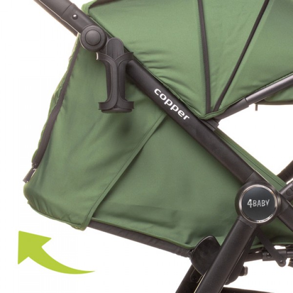 Детская коляска COPPER green-Детские коляски и принадлежности-bebis.lv
