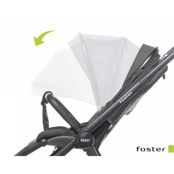 Коляска FOSTER black (реверсивная)-Детские коляски и принадлежности-bebis.lv