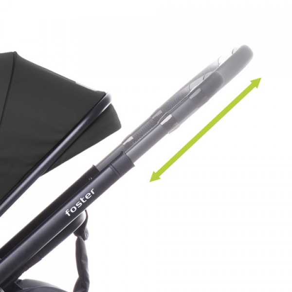 Коляска FOSTER black (реверсивная)-Детские коляски и принадлежности-bebis.lv