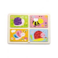Wooden Puzzle Insects 4 in 1 50189