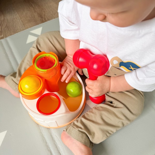 WOOPIE Punch Lock Balls Hammer Educational Toy 12m+-MAZUĻIEM (~0-5 gadi)-bebis.lv