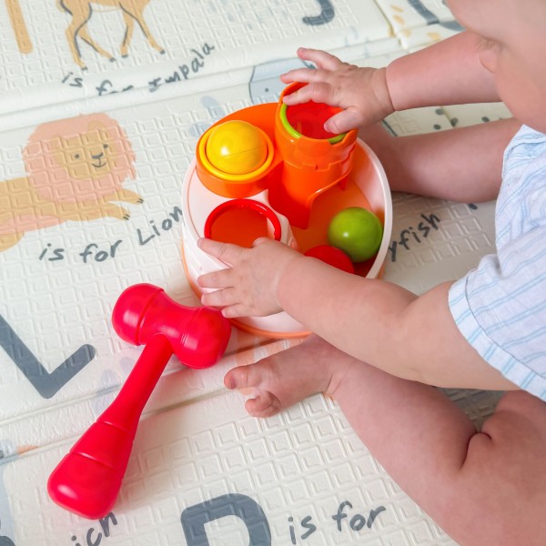 WOOPIE Punch Lock Balls Hammer Educational Toy 12m+-MAZUĻIEM (~0-5 gadi)-bebis.lv