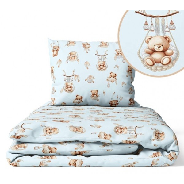 G/v komplekts BEARS in the BASKETS blue K-2P120 (sega,spilvens)-Gultas veļa un piederumi-bebis.lv