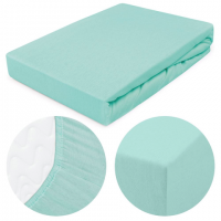 Простыня трикотажная влагостойкая MINT GREEN 120x60 cm (1036)