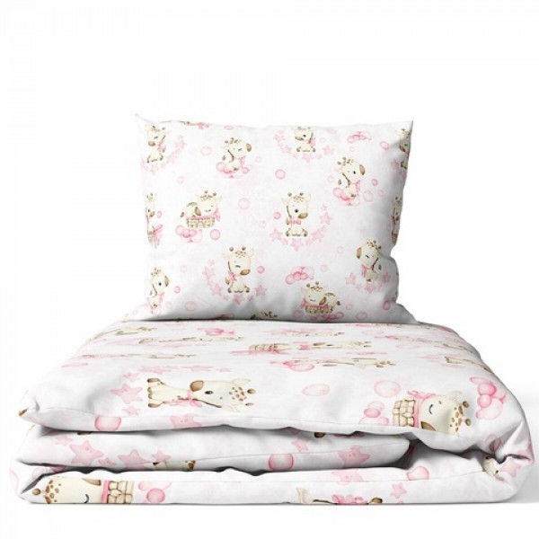 G/v komplekts GIRAFFE pink 2 el. K-2T135-Gultas veļa un piederumi-bebis.lv