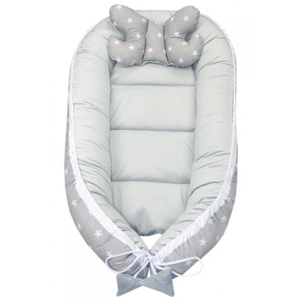 Ligzda-kokons ar aksesuāriem 5 el. VELVET STARS-Preces māmiņai-bebis.lv