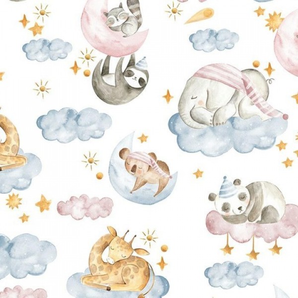 Бортик 180 cm ANIMALS in Clouds-Постельные принадлежности-bebis.lv