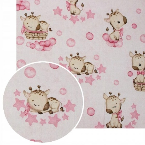 G/v komplekts GIRAFFE pink K-2P120 (sega,spilvens)-Gultas veļa un piederumi-bebis.lv