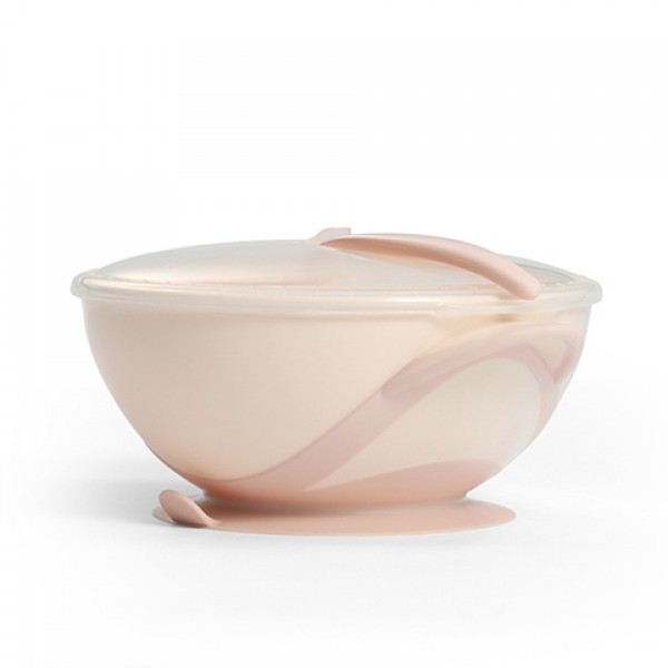 Bļoda ar piesūcekni un karoti Babyono 1063/06 CREAM-Bērna barošana-bebis.lv