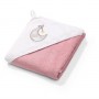 Полотенце фроте с капюшоном 144/10 pink (85x85 см)-Купание и плавание-bebis.lv