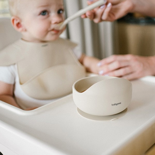Silikona bļoda ar piesūcekni 1481/04 beige-Bērna barošana-bebis.lv