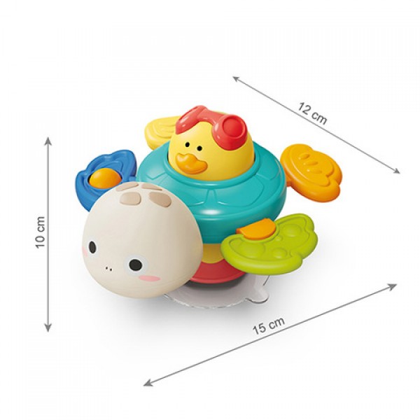 Sensora rotaļlieta ar piesūcekni TURTLE 1584-MAZUĻIEM (~0-5 gadi)-bebis.lv