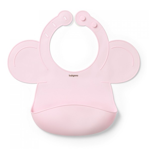 Силиконовый нагрудник BabyOno 1639/02 pink-Кормление ребёнка-bebis.lv