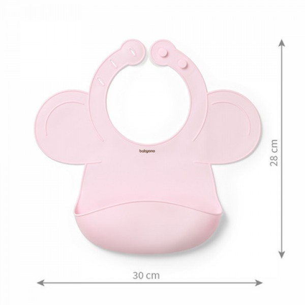 Силиконовый нагрудник BabyOno 1639/02 pink-Кормление ребёнка-bebis.lv