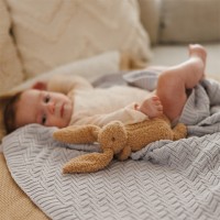 Вязаное хлопковое одеяло BabyOno 1647/02 grey