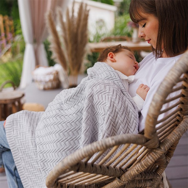 Adīta kokvilnas sedziņa BabyOno 1647/02 grey Adīta kokvilnas sedziņa BabyOno 1647/02 grey-Gultas veļa un piederumi-bebis.lv