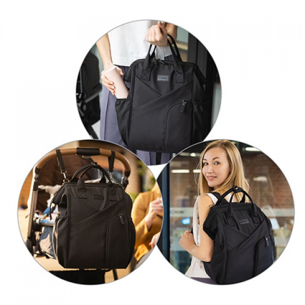 Рюкзак-сумка для коляски MODERN STYLE black 1649/01 Рюкзак-сумка для коляски MODERN STYLE black 1649/01-Детские коляски и принадлежности-bebis.lv
