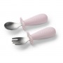 Ложка и вилка стальные Babyono 1665/02 pink-Кормление ребёнка-bebis.lv