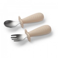 Karote un dakšiņa tērauda BabyOno 1665/03 beige