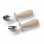 Karote un dakšiņa tērauda BabyOno 1665/03 beige Karote un dakšiņa tērauda BabyOno 1665/03 beige-Bērna barošana-bebis.lv