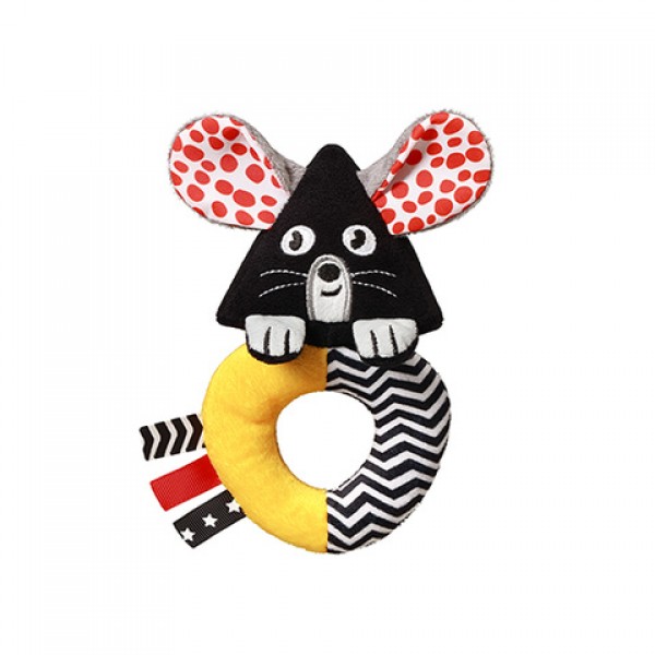 Контрастная погремушка MOUSE 1677-ДЛЯ МАЛЫШЕЙ (~0-5 лет)-bebis.lv