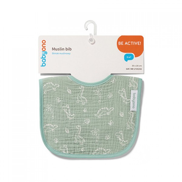 Muslin baby bib 1725/02 mint-Feeding your baby-bebis.lv