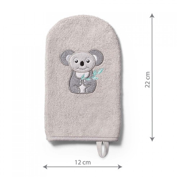 Bambusa cimdiņš bērna mazgāšanai 347/09 grey koala-Vannošana un peldēšana-bebis.lv