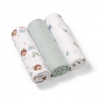 Muslin diaper set SUPER SOFT (3 pcs.) 348/16 hedgehog