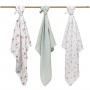 Muslin diaper set SUPER SOFT (3 pcs.) 348/16 hedgehog-Gultas veļa un piederumi-bebis.lv