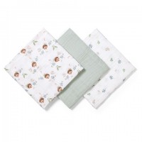 Muslin diaper set SUPER SOFT (3 pcs.) 348/16 hedgehog