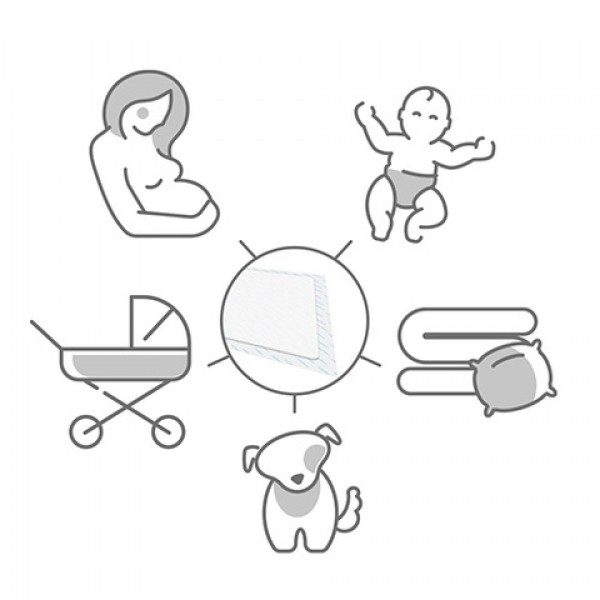 Vienreizējie paliktņi 90x60 cm 509, 10+2 gab. dāvanā!-Preces māmiņai-bebis.lv