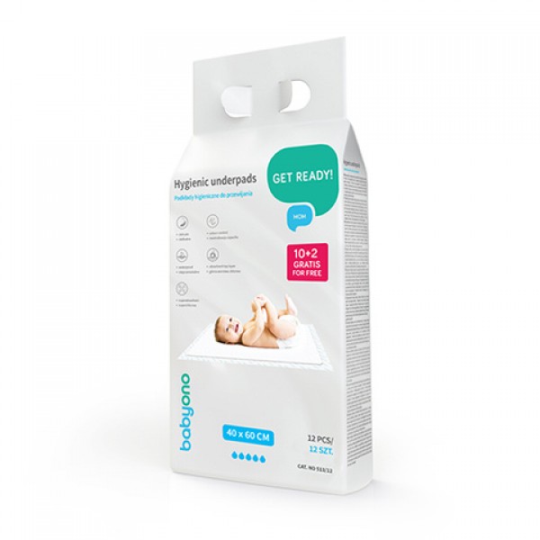 Гигиенические подклады 40x60 см (10+2 штуки) 513/12-Товары для мамы-bebis.lv