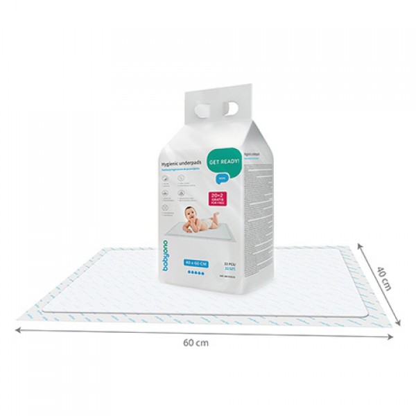 Higiēniskie vienreizējie paliktņi 40x60 cm (20+2 gab.) 513/22 Higiēniskie vienreizējie paliktņi 40x60 cm (20+2 gab.) 513/22-Preces māmiņai-bebis.lv