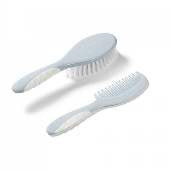Hairbrush and comb. Soft bristle, 570/05 light blue-BABY CARE-bebis.lv