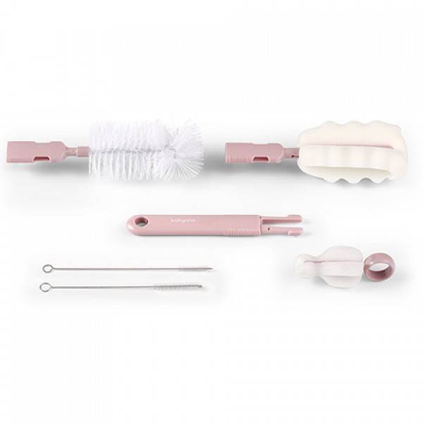Набор щёток для бутылок и сосок 735/05 pink-Кормление ребёнка-bebis.lv