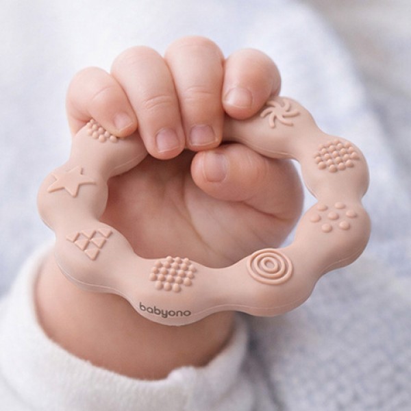 Teething ring elastic RING 825/04 beige-MAZUĻIEM (~0-5 gadi)-bebis.lv