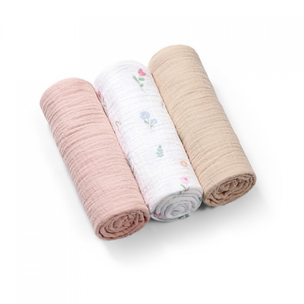 Muslīna autiņi, krokainie, 3 gab. SUPER SOFT 828/01-Gultas veļa un piederumi-bebis.lv