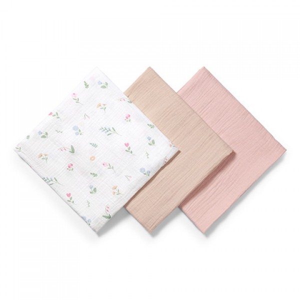 Muslīna autiņi, krokainie, 3 gab. SUPER SOFT 828/01-Gultas veļa un piederumi-bebis.lv