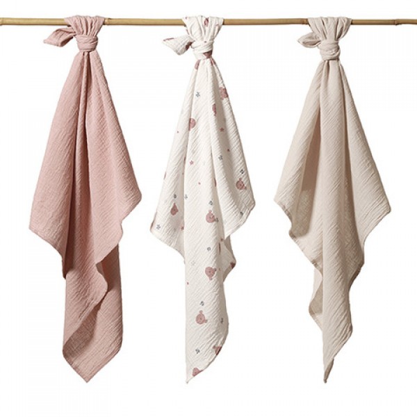 Muslīna autiņi, krokainie, 3 gab. SUPER SOFT 828/03-Gultas veļa un piederumi-bebis.lv