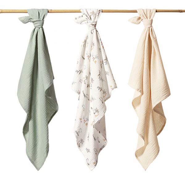 Muslīna autiņi, krokainie, 3 gab. SUPER SOFT 828/04-Gultas veļa un piederumi-bebis.lv