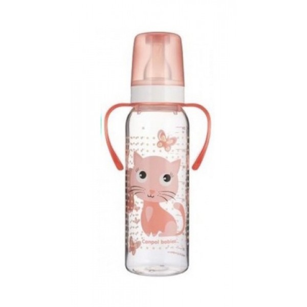 Pudele PC 250 ml ar rokturiem 11/845 mix-pudeles un piederumi-bebis.lv