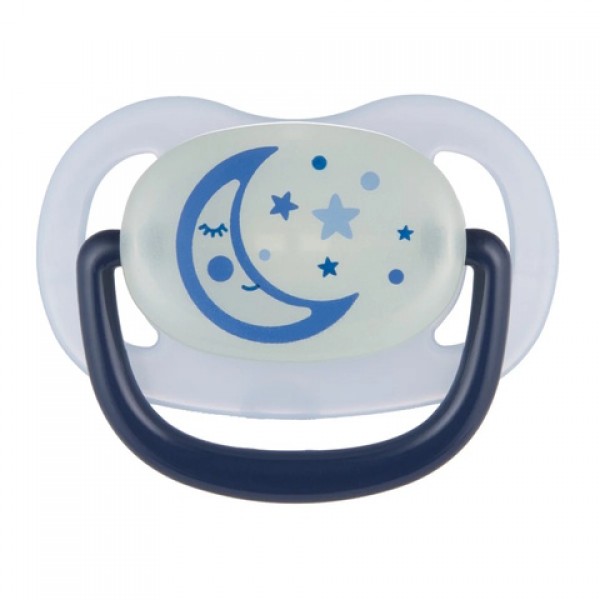 Пустышка NIGHT DREAMS анатомическая 0-6m 22/500 blue-Средства по уходу-bebis.lv