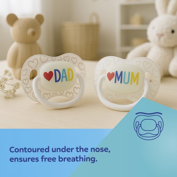 Симметричная пустышка для детей 6-18 месяцев, LoveMum&Dad, 2 шт.-Средства по уходу-bebis.lv