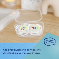 Silicone Symmetrical Soother 6-18m LoveMum&Dad, 2 pcs